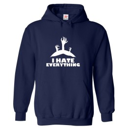 I Hate Everything Graveyard Zombie Scary Hands Horror Comical Vintage Unisex Kids and Adults Pullover Hoodies Black Lovers